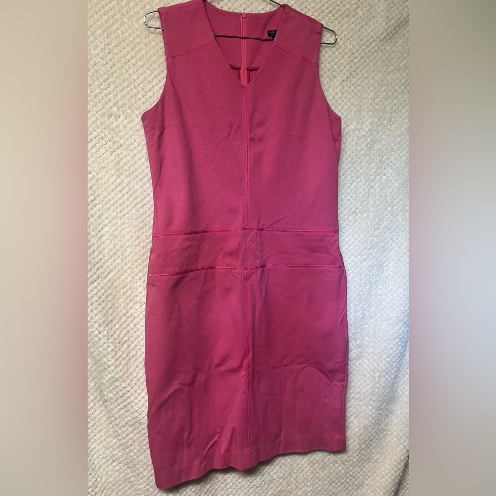 Doncaster Collection Sheath Dress Sleeveless V-Neck Pink Sz 10